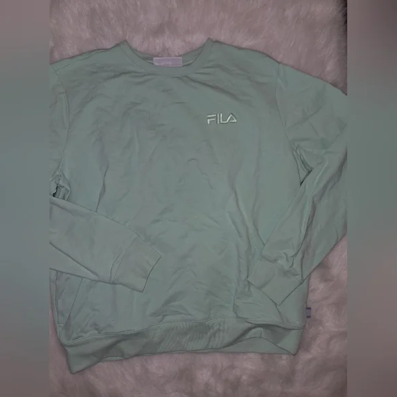 FILA Mint Green French Terry Crewneck Sweatshirt - Picture 2 of 7